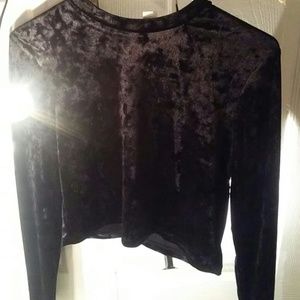 Black velvet crop top